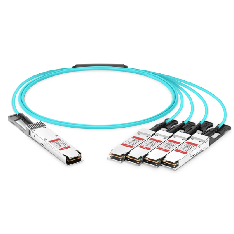 50m (164ft) NVIDIA/Mellanox Compatible 200G QSFP56 4 x 50G PAM4 to 4 x 50G SFP56 50G PAM4 Active Optical Breakout Cable