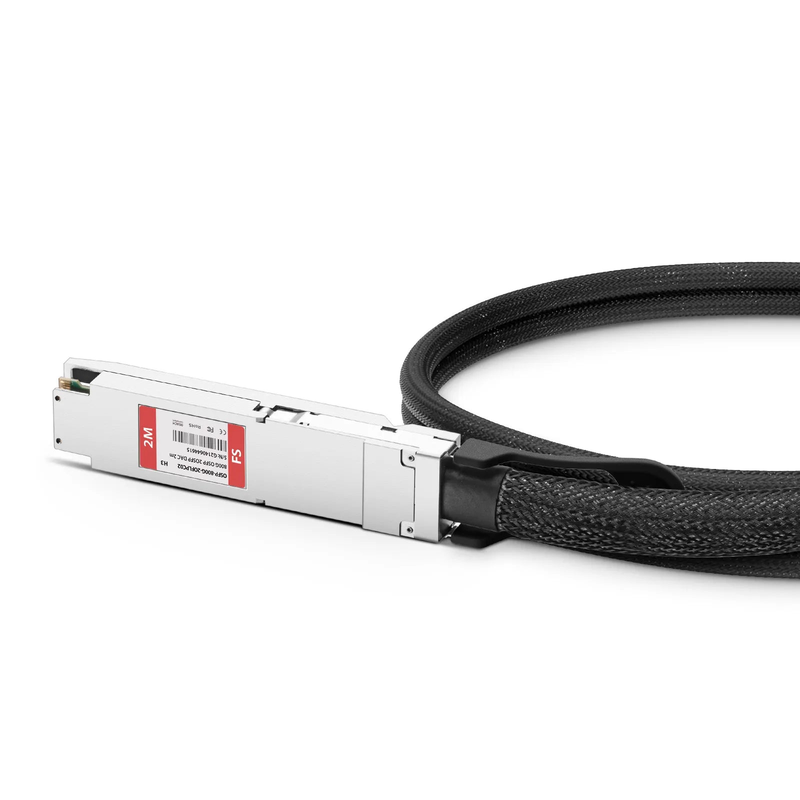 2m (7ft) H3C Compatible 800G OSFP 8 x 100G PAM4 Finned Top to 2 x 400G OSFP 4 x 100G PAM4 Flat Top Passive Direct Attach Copper Breakout Cable