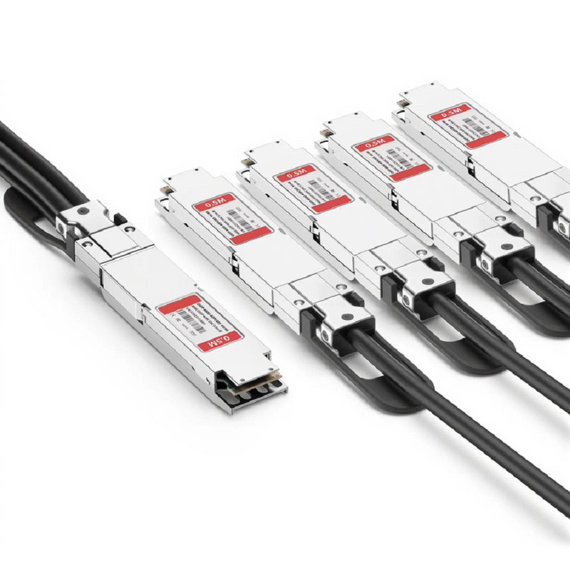 1m (3ft) Arista CAB-O-4Q-400G-1M Compatible 400G OSFP Finned Top to 4 x 100G QSFP56 2 x 50G PAM4 Passive Direct Attach Copper Breakout Cable