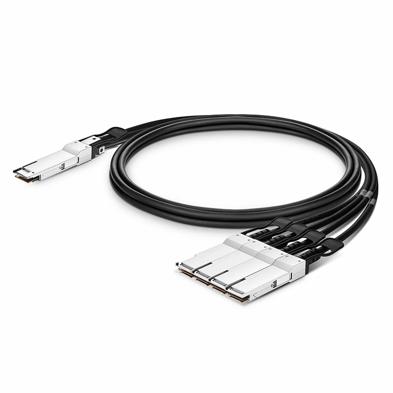 0.5m (2ft) Generic Compatible 200G QSFP-DD 8 x 25G NRZ to 4 x 50G QSFP28 2 x 25G NRZ Passive Direct Attach Copper Breakout Cable
