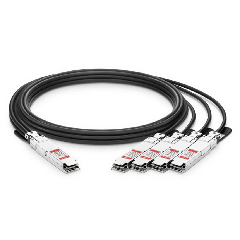 1.5m (5ft) Generic Compatible 200G QSFP-DD 8 x 25G NRZ to 4 x 50G QSFP28 2 x 25G NRZ Passive Direct Attach Copper Breakout Cable