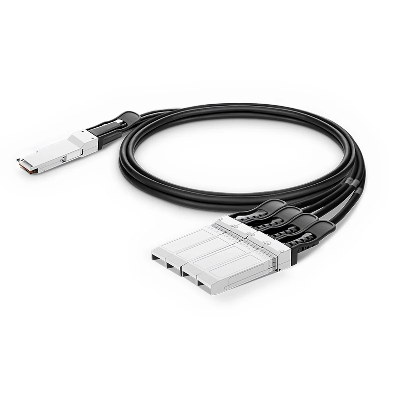 2m (7ft) Generic Compatible 200G QSFP56 4 x 50G PAM4 to 4 x 50G SFP56 50G PAM4 Passive Direct Attach Copper Breakout Cable