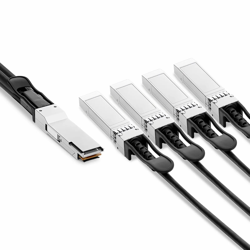 2m (7ft) Generic Compatible 200G QSFP56 4 x 50G PAM4 to 4 x 50G SFP56 50G PAM4 Passive Direct Attach Copper Breakout Cable