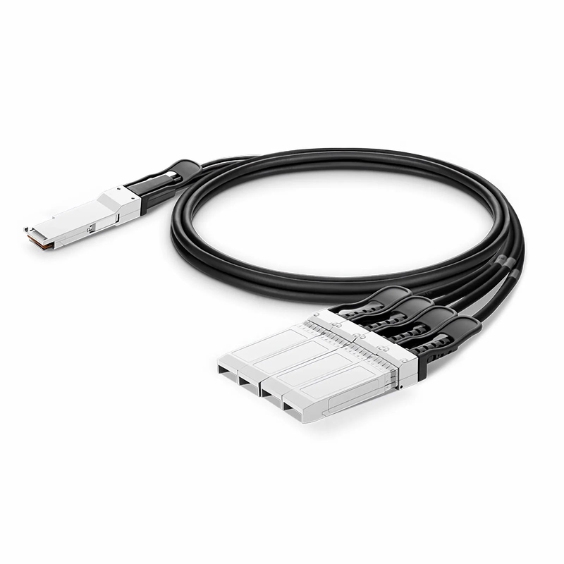 3m (10ft) Generic Compatible 200G QSFP56 4 x 50G PAM4 to 4 x 50G SFP56 50G PAM4 Passive Direct Attach Copper Breakout Cable