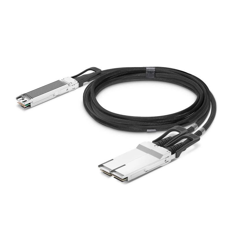 5m (16ft) NVIDIA/Mellanox MCA7J65-N005 Compatible 800G Twin-port OSFP 8 x 100G PAM4 Finned Top to 2 x 400G QSFP112 4 x 100G PAM4 Ethernet Active Direct Attach Copper Breakout Cable