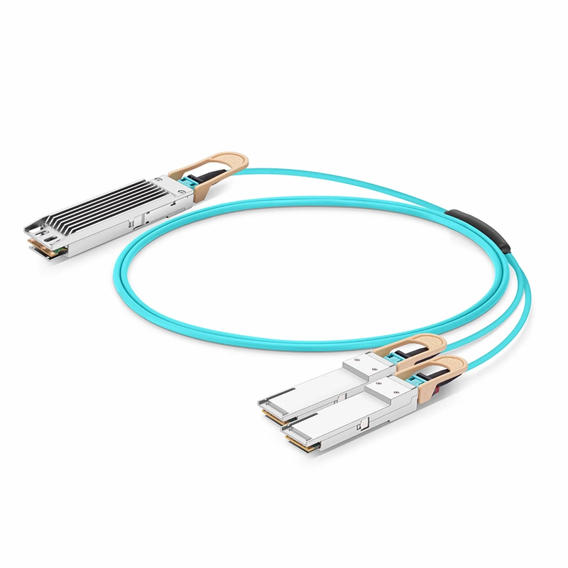 5m (16ft) Arista Networks Compatible 400G OSFP 8 x 50G PAM4 Finned Top to 2 x 200G QSFP56 4 x 50G PAM4 Active Optical Breakout Cable