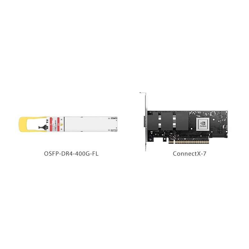 NVIDIA/Mellanox MMS4X00-NS400 Compatible 400GBASE-DR4 OSFP Flat Top 4 x 100G PAM4 1310nm 500m DOM MPO-12/APC SMF Ethernet Optical Transceiver Module