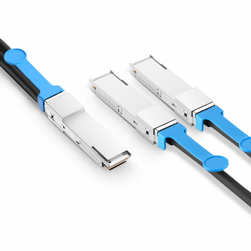 3m (10ft) Generic Compatible 200G QSFP56 4 x 50G PAM4 to 2 x 100G QSFP56 2 x 50G PAM4 Active Direct Attach Copper Breakout Cable