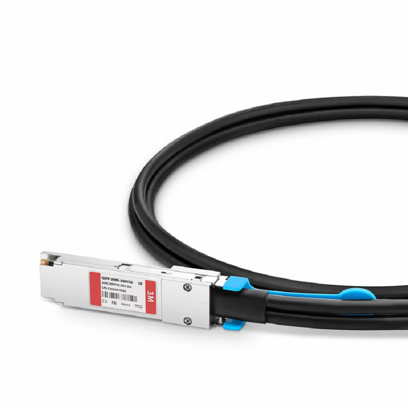 3m (10ft) 200G QSFP56 4 x 50G PAM4 to 2 x 100G QSFP56 2 x 50G PAM4 Active Direct Attach Copper Breakout Cable for FS Switches