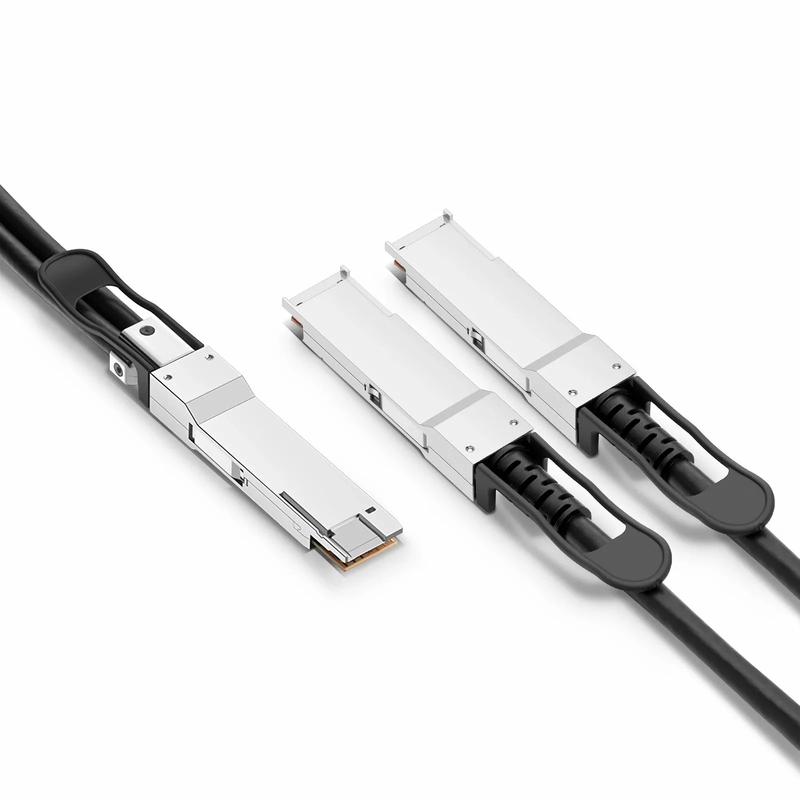 2.5m (8ft) Generic Compatible 400G QSFP-DD 8 x 50G PAM4 to 2 x 200G QSFP56 4 x 50G PAM4 Passive Direct Attach Copper Breakout Cable