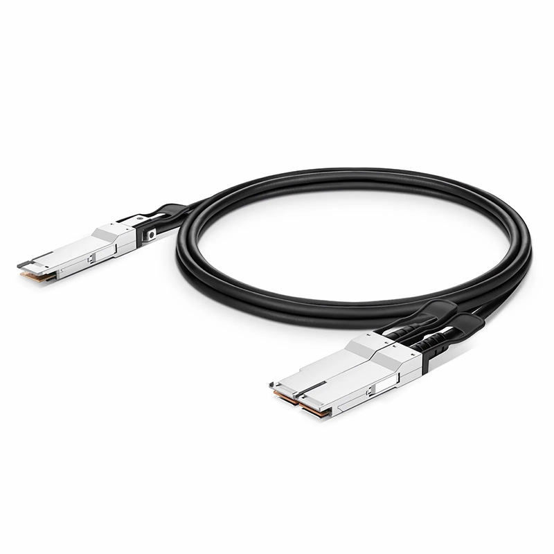 3m (10ft) Generic Compatible 400G QSFP-DD 8 x 50G PAM4 to 2 x 200G QSFP56 4 x 50G PAM4 Passive Direct Attach Copper Breakout Cable