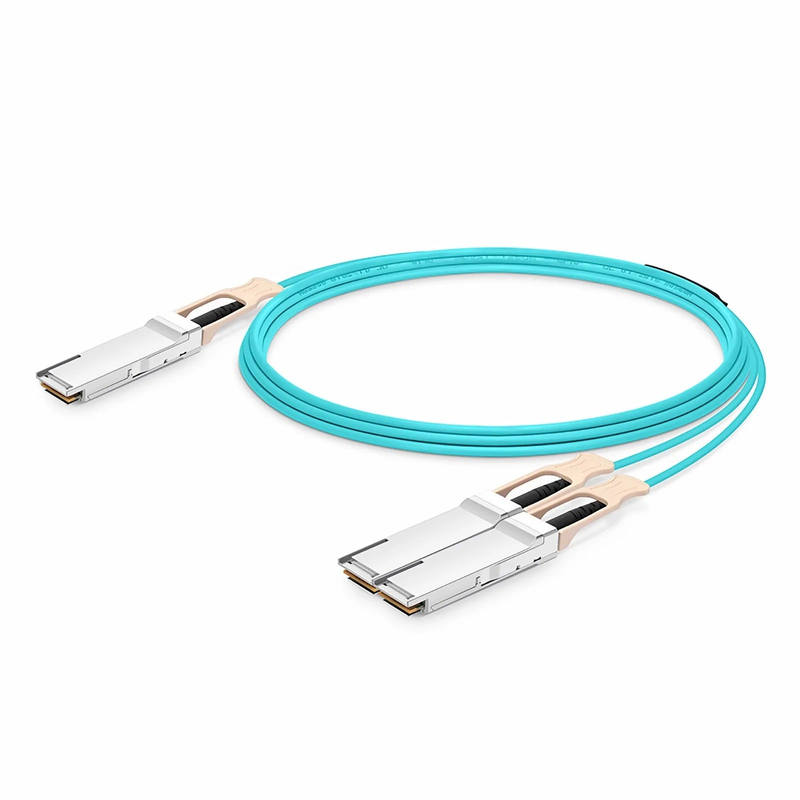 20m (66ft) NVIDIA/Mellanox MFS1S50-V020E Compatible 200G QSFP56 4 x 50G PAM4 to 2 x 100G QSFP56 2 x 50G PAM4 Ethernet Active Optical Breakout Cable for QM8790/8700 Switches and ConnectX-6 HCA
