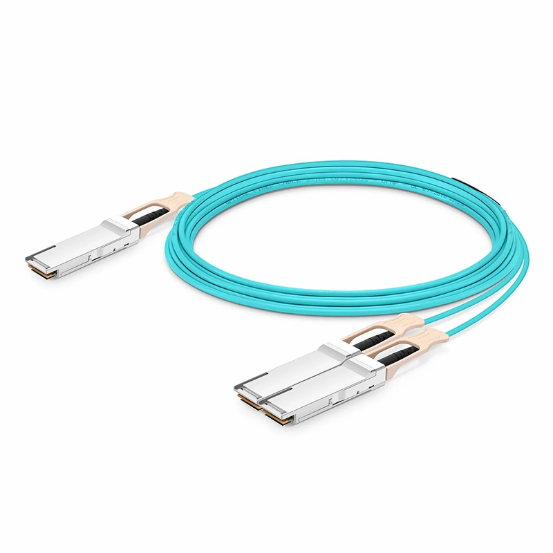 30m (98ft) NVIDIA/Mellanox MFS1S50-V030E Compatible 200G QSFP56 4 x 50G PAM4 to 2 x 100G QSFP56 2 x 50G PAM4 Ethernet Active Optical Breakout Cable for QM8790/8700 Switches and ConnectX-6 HCA