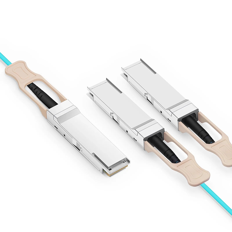 30m (98ft) NVIDIA/Mellanox MFS1S50-V030E Compatible 200G QSFP56 4 x 50G PAM4 to 2 x 100G QSFP56 2 x 50G PAM4 Ethernet Active Optical Breakout Cable for QM8790/8700 Switches and ConnectX-6 HCA