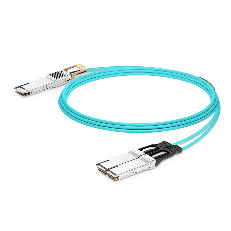20m (66ft) NVIDIA/Mellanox Compatible 400G QSFP-DD 8 x 50G PAM4 to 2 x 200G QSFP56 4 x 50G PAM4 Ethernet Active Optical Breakout Cable
