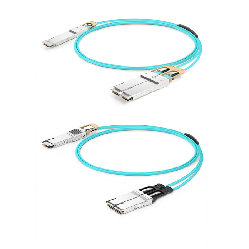 15m (49ft) NVIDIA/Mellanox Compatible 400G QSFP-DD 8 x 50G PAM4 to 2 x 200G QSFP56 4 x 50G PAM4 Ethernet Active Optical Breakout Cable