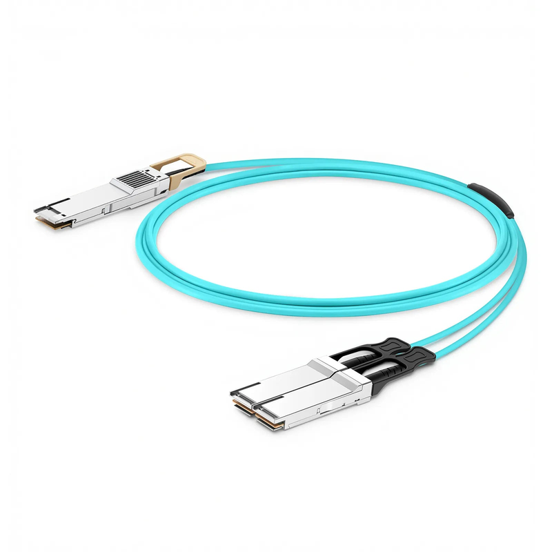 7m (23ft) NVIDIA/Mellanox Compatible 400G QSFP-DD 8 x 50G PAM4 to 2 x 200G QSFP56 4 x 50G PAM4 Ethernet Active Optical Breakout Cable