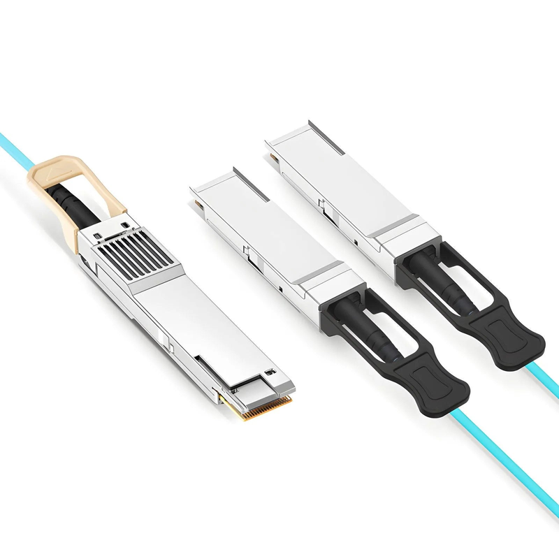 10m (33ft) NVIDIA/Mellanox Compatible 200G QSFP-DD 8 x 25G NRZ to 2 x 100G QSFP28 4 x 25G NRZ Ethernet Active Optical Breakout Cable