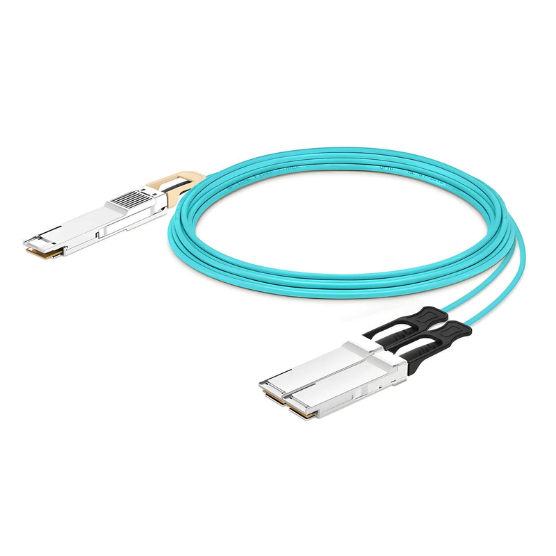50m (164ft) Generic Compatible 200G QSFP-DD 8 x 25G NRZ to 2 x 100G QSFP28 4 x 25G NRZ Active Optical Breakout Cable