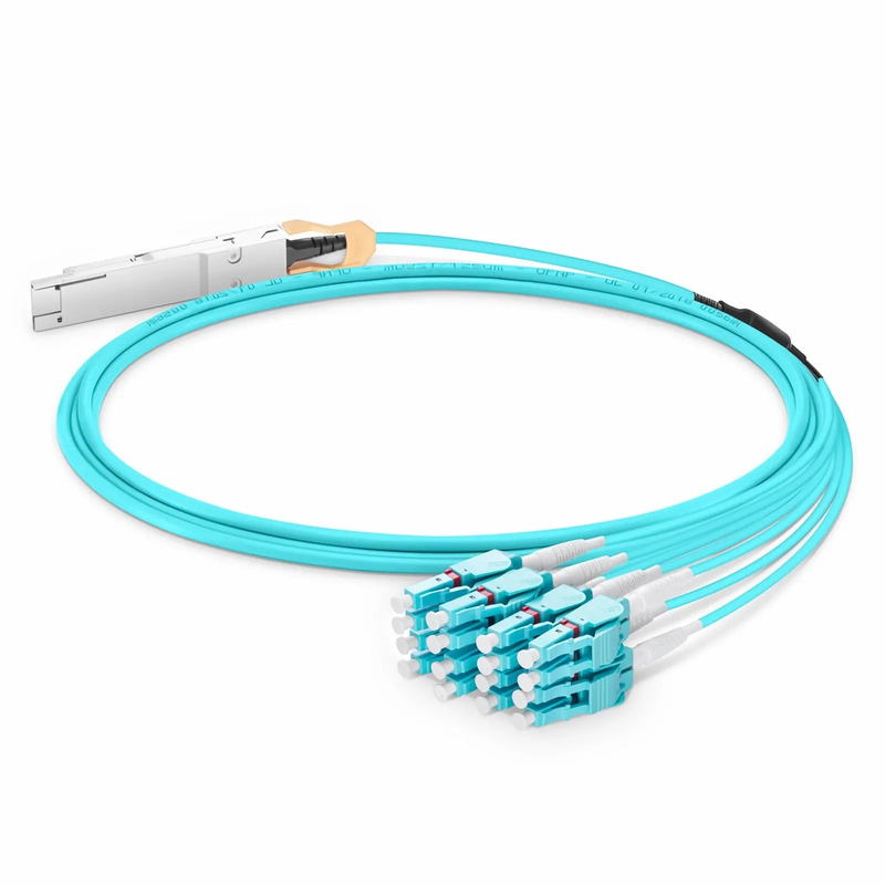 7m (23ft) Generic Compatible 200G QSFP-DD 8 x 25G NRZ to 8 x 25G LC Duplex Active Optical Breakout Cable