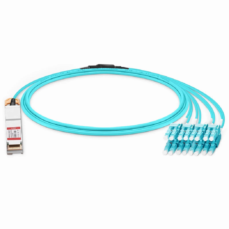7m (23ft) Generic Compatible 200G QSFP-DD 8 x 25G NRZ to 8 x 25G LC Duplex Active Optical Breakout Cable