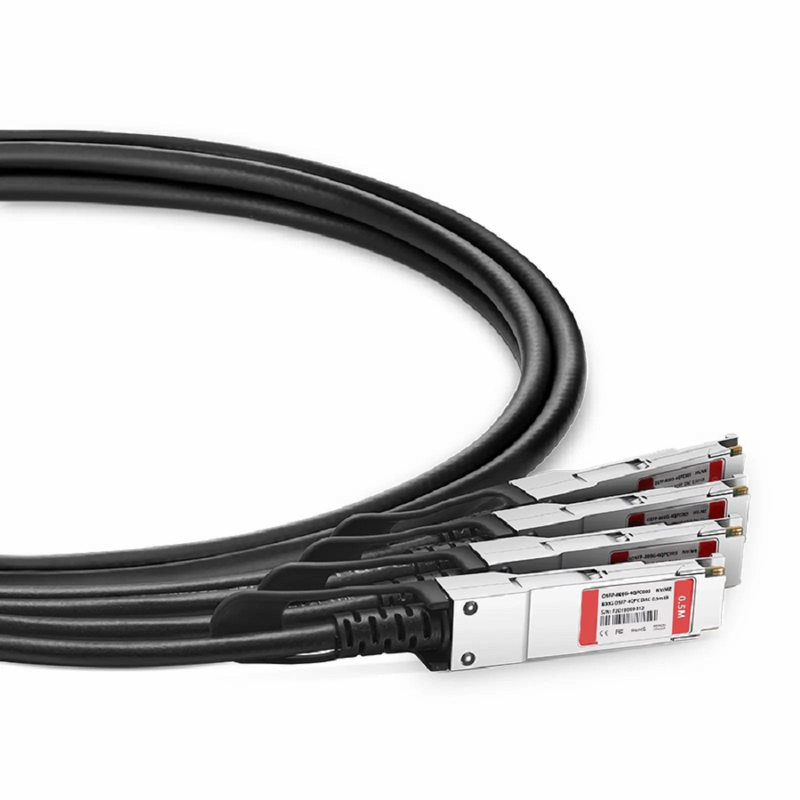 2m (7ft) Generic Compatible 200G QSFP56 4 x 50G PAM4 to 2 x 100G QSFP56 2 x 50G PAM4 Passive Direct Attach Copper Breakout Cable