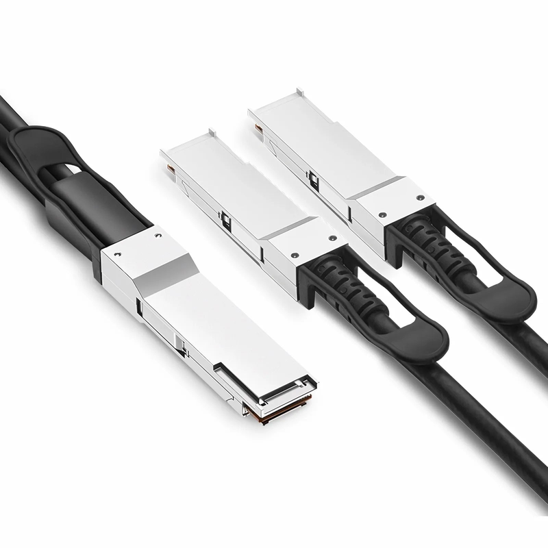 2.5m (8ft) NVIDIA/Mellanox MCP7H50-V02AR26 Compatible 200G QSFP56 4 x 50G PAM4 to 2 x 100G QSFP56 2 x 50G PAM4 Ethernet Passive Direct Attach Copper Breakout Cable