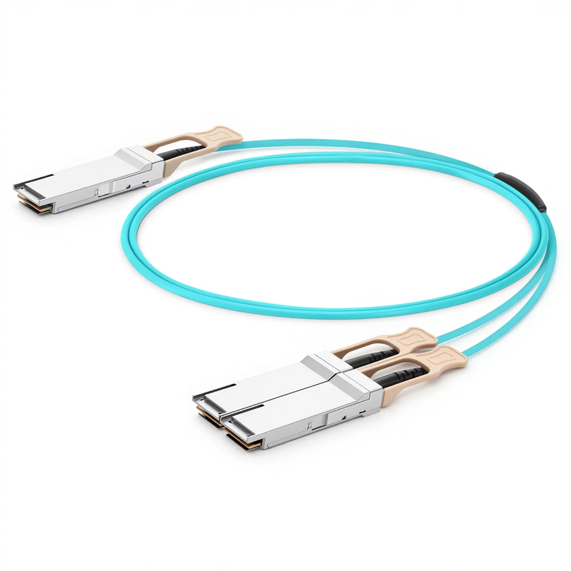 2m (7ft) Arista Networks Compatible 200G QSFP56 4 x 50G PAM4 to 2 x 100G QSFP28 4 x 25G NRZ Active Optical Breakout Cable