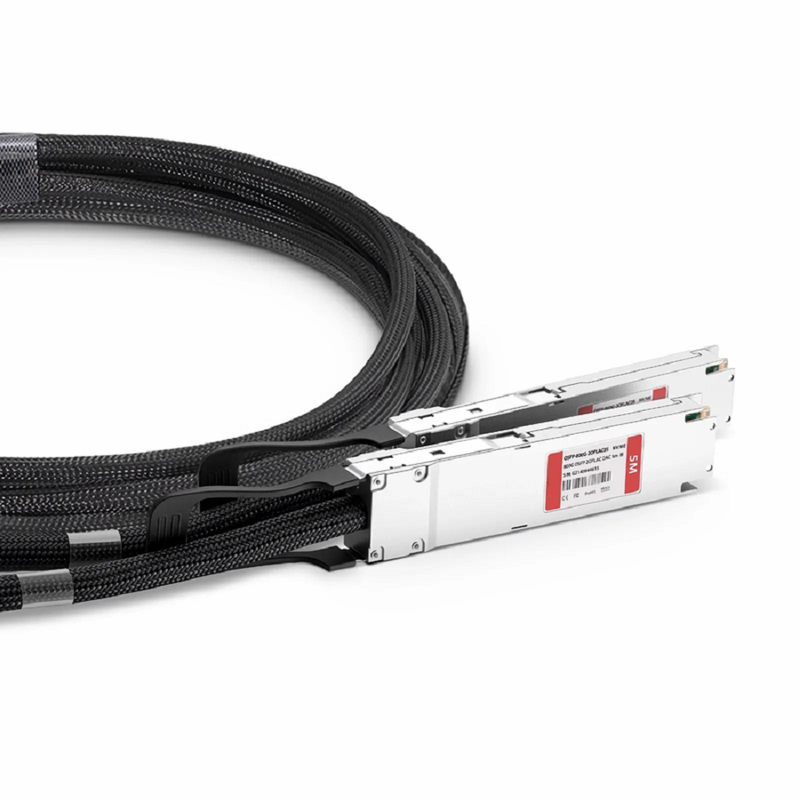 2m (7ft) NVIDIA/Mellanox Compatible 800G OSFP 8 x 100G PAM4 Finned Top to 2 x 400G OSFP 4 x 100G PAM4 Flat Top Ethernet Active Electrical Copper Breakout Cable