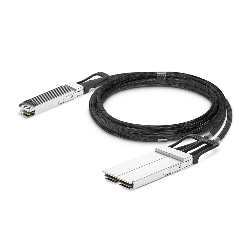 5m (16ft) Arista Networks Compatible 800G OSFP 8 x 100G PAM4 Finned Top to 2 x 400G OSFP 4 x 100G PAM4 Flat Top Active Electrical Copper Breakout Cable