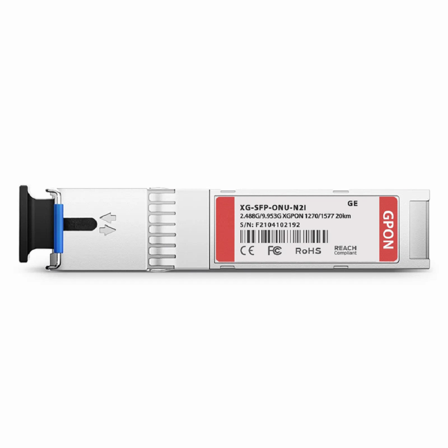 Generic Compatible XGPON ONU SFP+ 1270nm-TX/1577nm-RX 2.488G-TX/9.953G-RX Class N2 20km DOM Simplex SC/UPC SMF Optical Transceiver Module (Industrial)