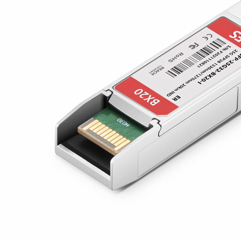 Ericsson RDH10281/2 Compatible SFP28 25GBASE-BX20-D BiDi 1330nm-TX/1270nm-RX 20km DOM Simplex LC/UPC SMF Optical Transceiver Module For 5G Wireless (Industrial)