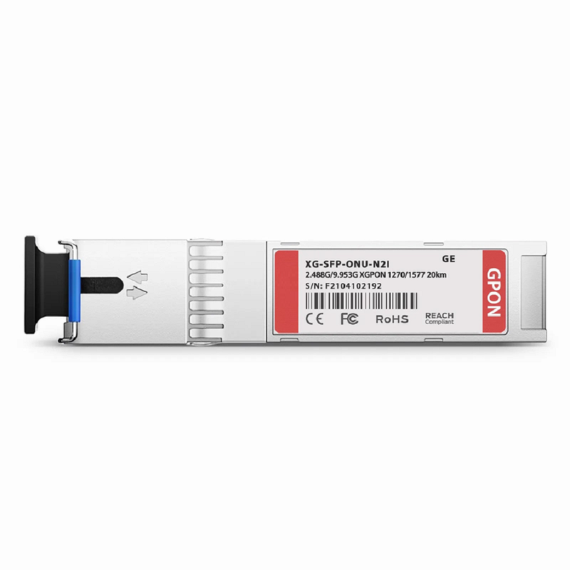 Generic Compatible XGPON ONU SFP+ 1270nm-TX/1577nm-RX 2.488G-TX/9.953G-RX Class N2 20km DOM Simplex SC/UPC SMF Optical Transceiver Module (Industrial)