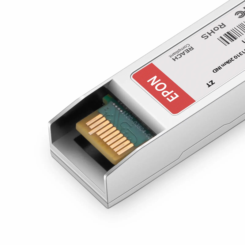 ZTE Compatible 10G EPON OLT SFP+ 1577nm-TX/1270nm-RX and 1490nm-TX/1310nm-RX Class PR30 20km DOM Simplex SC/UPC SMF Optical Transceiver Module (Industrial)