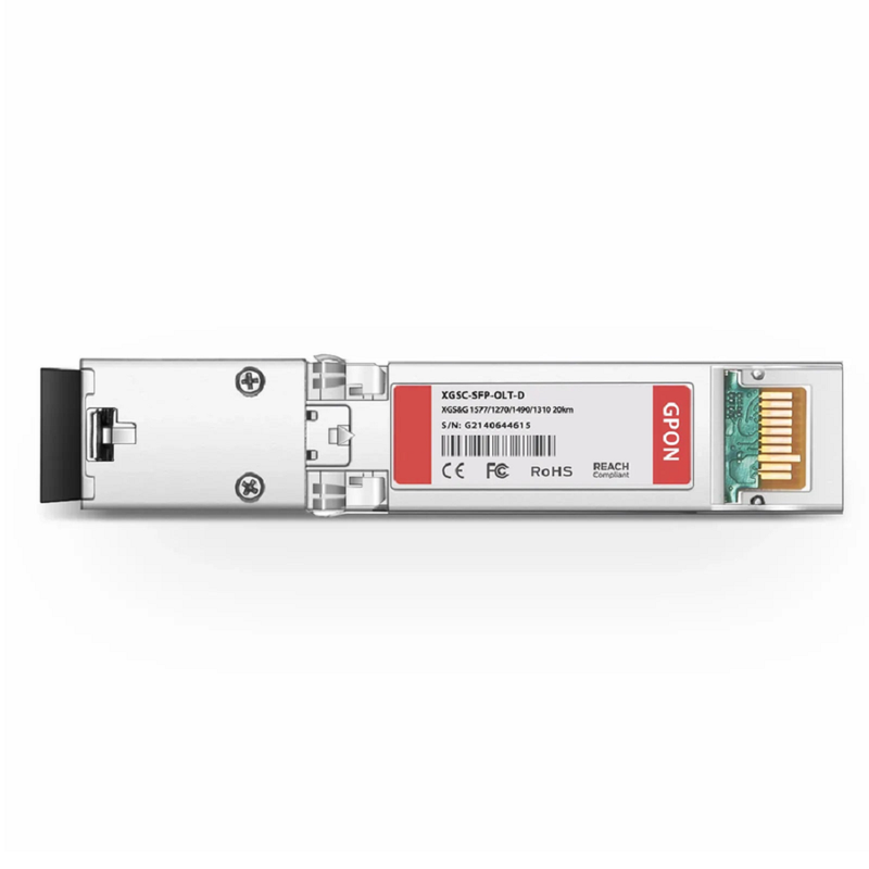 HW Compatible XG-PON&GPON Combo OLT SFP+ 1577nm-TX/1270nm-RX and 1490nm-TX/1310nm-RX Class C+ 20km DOM Simplex SC/UPC SMF Optical Transceiver Module (Industrial)