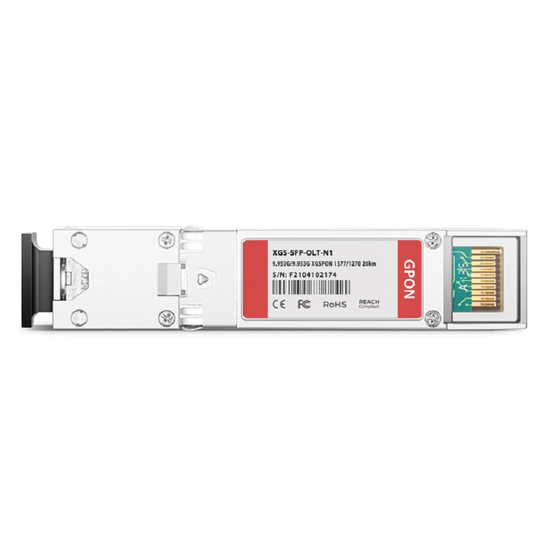 Generic Compatible XGSPON OLT SFP+ 1577nm-TX/1270nm-RX 9.953G-TX/9.953G-RX Class N1 20km DOM Simplex SC/UPC SMF Optical Transceiver Module