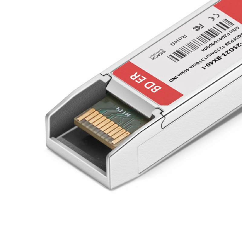 Ericsson Compatible SFP28 25GBASE-BX40-D BiDi 1310nm-TX/1270nm-RX 40km DOM Simplex LC/UPC SMF Optical Transceiver Module For 5G Wireless (Industrial)