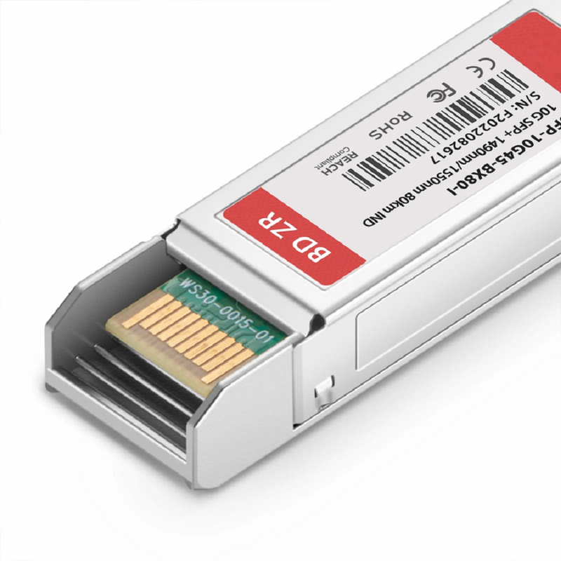 Cisco SFP-10G-BX80U-I Compatible 10GBASE BiDi SFP+ 1490nm-TX/1550nm-RX 80km DOM Simplex LC/UPC SMF Optical Transceiver Module (Industrial)