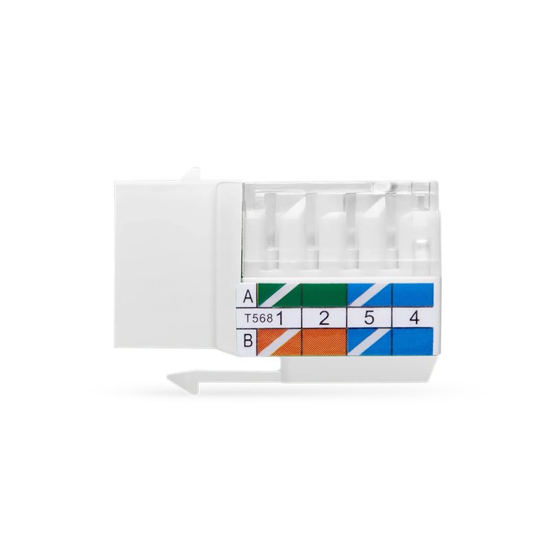 Cat6 RJ45 (8P8C) Unshielded Punch Down Keystone Jack Module, White, 12Pcs/Pack