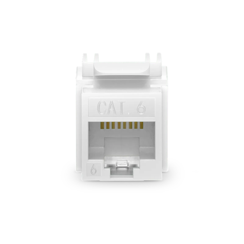 Cat6 RJ45 (8P8C) Unshielded Punch Down Keystone Jack Module, White, 12Pcs/Pack