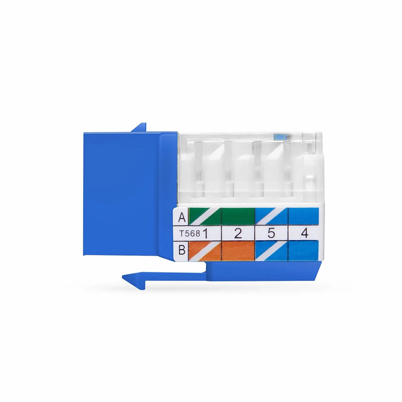 Cat6 RJ45 (8P8C) Unshielded Punch Down Keystone Jack Module, Blue, 12Pcs/Pack