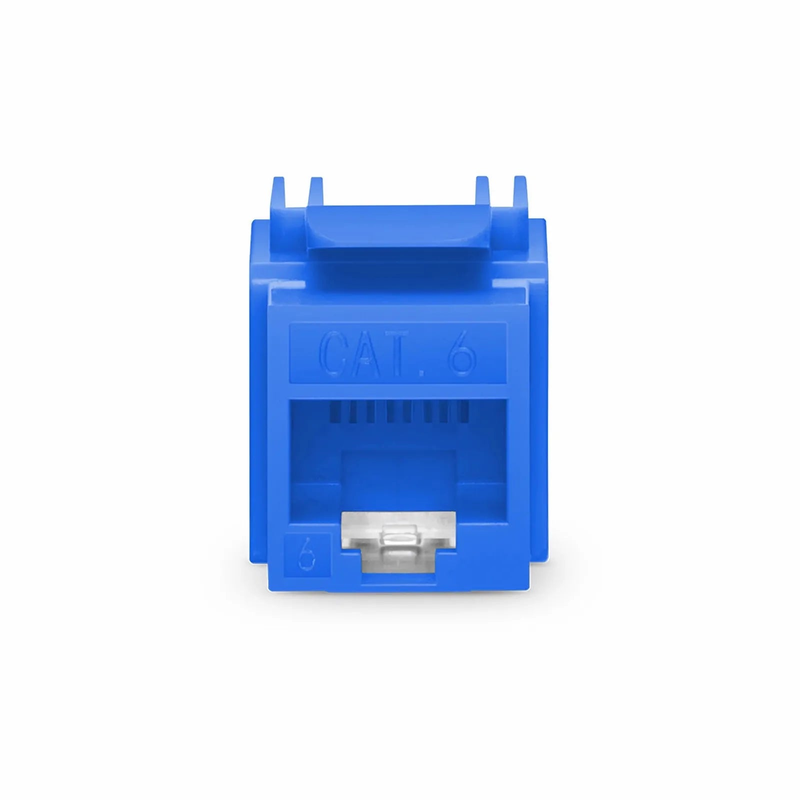 Cat6 RJ45 (8P8C) Unshielded Punch Down Keystone Jack Module, Blue, 12Pcs/Pack