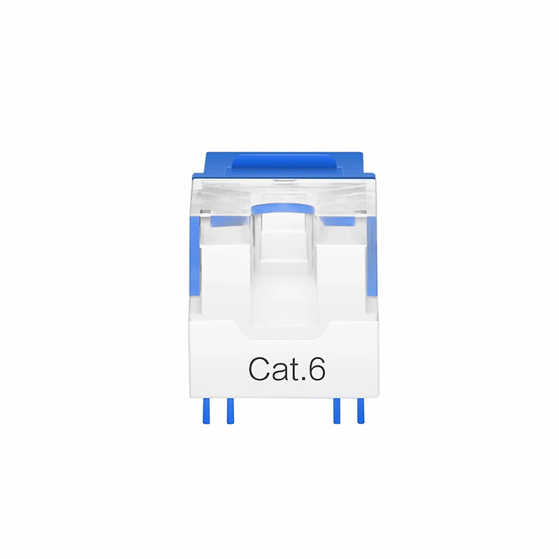 Cat6 RJ45 (8P8C) Unshielded Punch Down Keystone Jack Module, Blue, 12Pcs/Pack