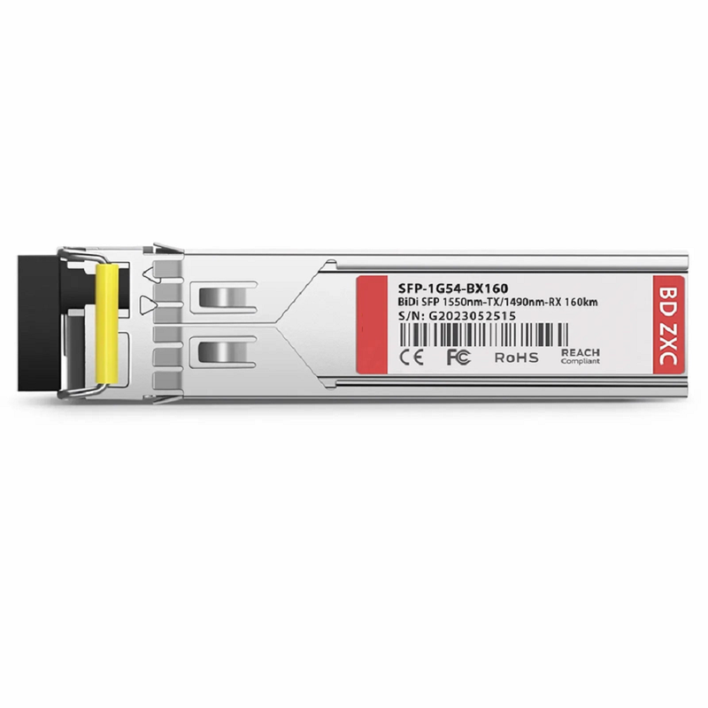 Juniper Networks Compatible 1000BASE-BX-D SFP BiDi 1550nm-TX/1490nm-RX 160km DOM Simplex LC/UPC SMF Optical Transceiver Module (Industrial)