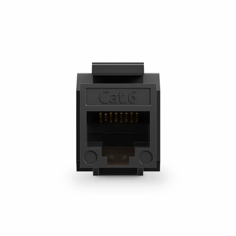 Cat6 RJ45 (8P8C) Unshielded Punch Down Keystone Jack Module, Black (10 pcs/Pack)