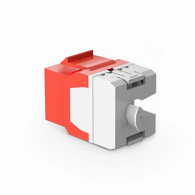 Cat6 RJ45 (8P8C) Unshielded Punch Down Keystone Jack Module, Red (10 pcs/Pack)