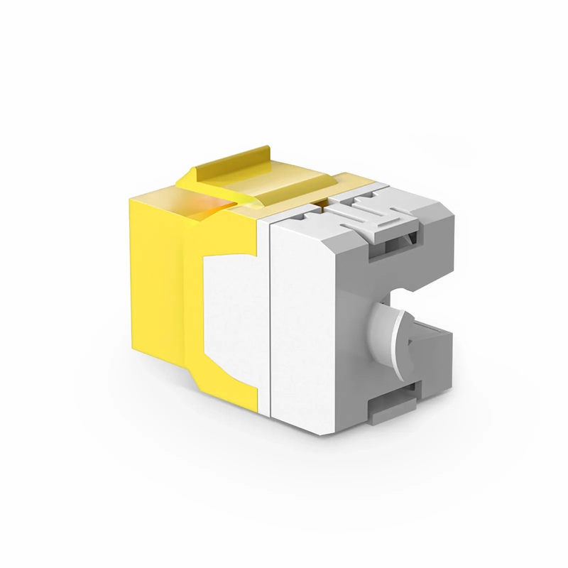 Cat6 RJ45 (8P8C) Unshielded Punch Down Keystone Jack Module, Yellow (10 pcs/Pack)