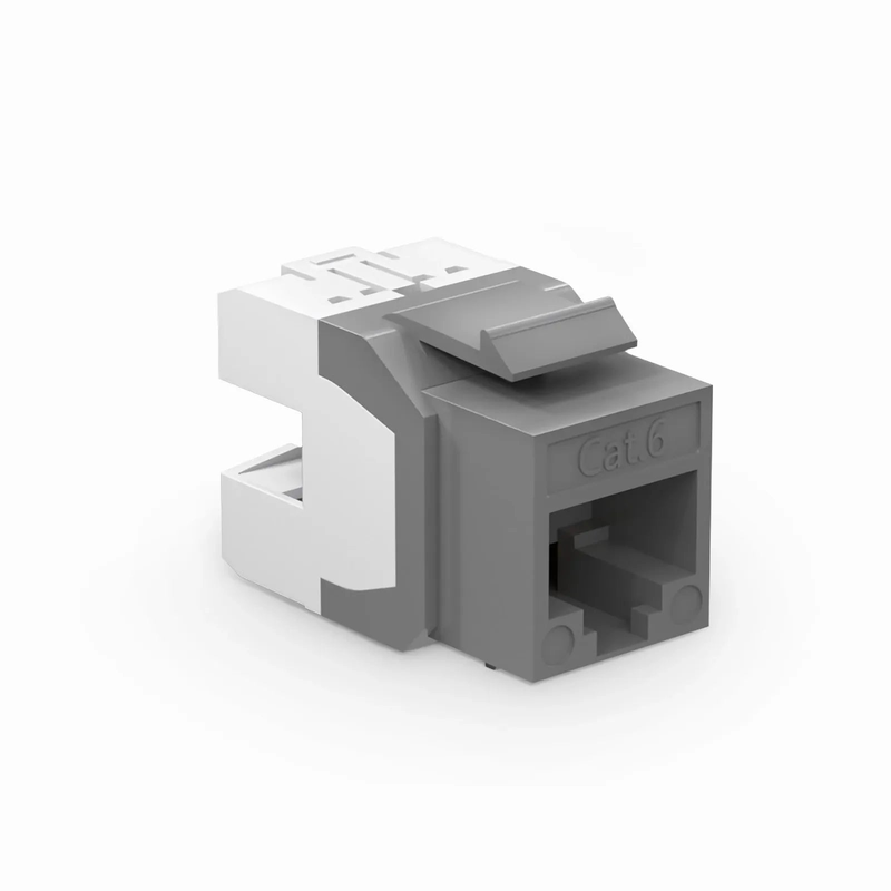 Cat6 RJ45 (8P8C) Unshielded Punch Down Keystone Jack Module, Gray (10 pcs/Pack)