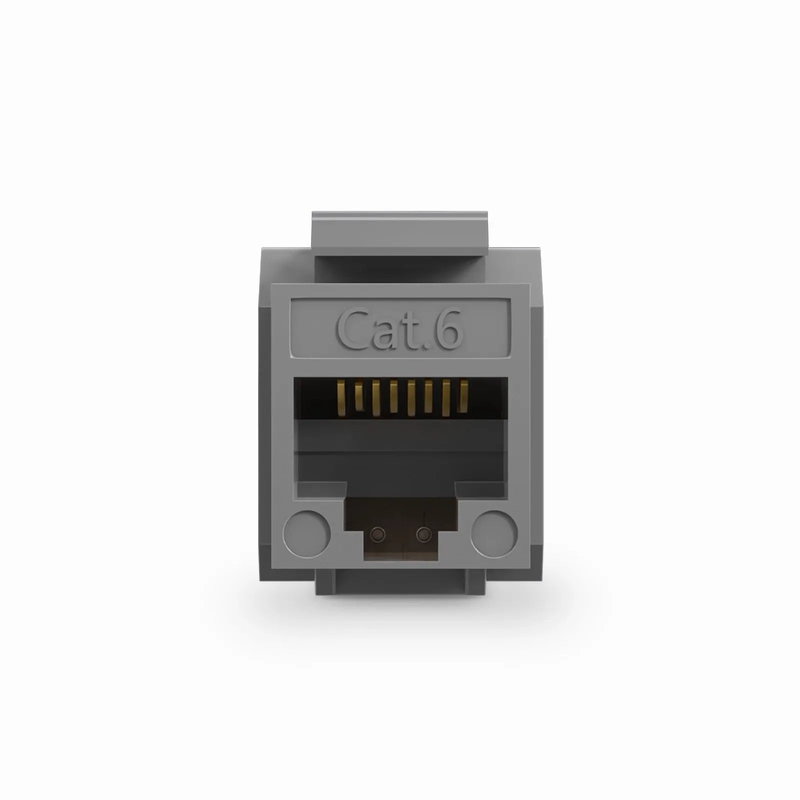Cat6 RJ45 (8P8C) Unshielded Punch Down Keystone Jack Module, Gray (10 pcs/Pack)