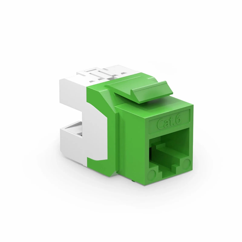 Cat6 RJ45 (8P8C) Unshielded Punch Down Keystone Jack Module, Green (10 pcs/Pack)
